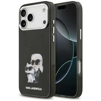 Чехол Karl Lagerfeld IML Aquarelle Choupette & Logo MagSafe для iPhone 17 Pro Max, черный