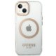 Чехол Guess Metal Outline MagSafe для iPhone 14, прозрачный/золотой