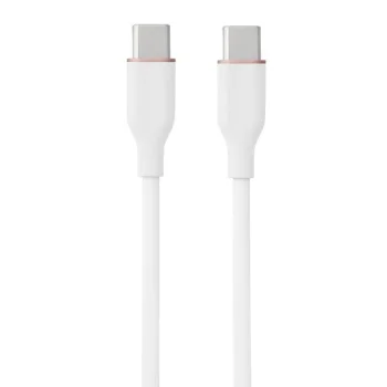 Silikona kabelis USB Type-C uz USB Type-C 100W 1m, balts