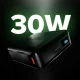 Sbs HD 30W 10000mAh USB-C Powerbank with LCD Display, Black