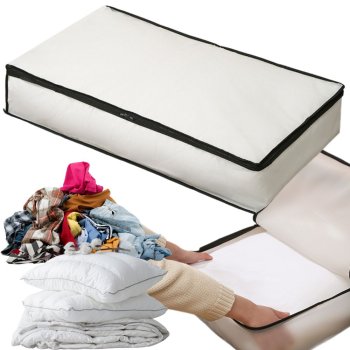 XXL Underbed Storage Bag for Clothes and Bedding, Comforter Organizer with Zipper