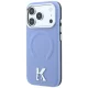 Karl Lagerfeld Grained Kameo vāciņš iPhone 18 Pro / 17 Pro ar MagSafe, gaiši zils
