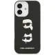 Karl Lagerfeld FW Grained Karl & Choupette Heads Pins & Logo iPhone 17 vāciņš - Melns | Phone Case Cover