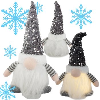 Christmas Tree Gnome with LED Light, 28 cm