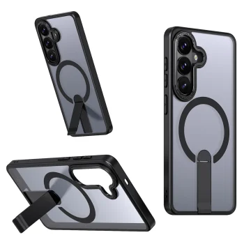 Hybrid Armor X vāciņš priekš Samsung Galaxy S26 Plus ar statīvu, MagSafe, melns