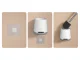 Silicone Toilet Brush with Holder, Wall-Mounted/Freestanding, White/Grey