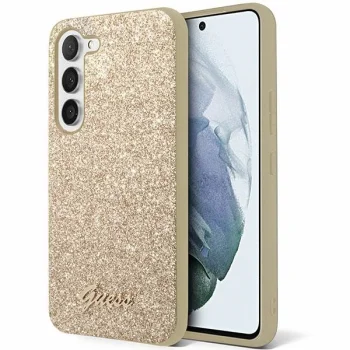 Чехол Guess для Samsung Galaxy S24+ Glitter Script, золотой