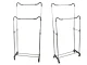 Mobile Clothing Rack with Double Rail and Shelf, 165 cm