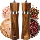 Hand Grinder Set for Salt and Pepper, 2 pcs, 60 ml, Brown