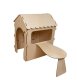 Kids Indoor Outdoor Garden Wooden Play House with Table and Chalk Board, 86x137x105 cm