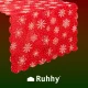 Новогодняя дорожка на стол Ruhhy 220x35 см, красная со снежинками