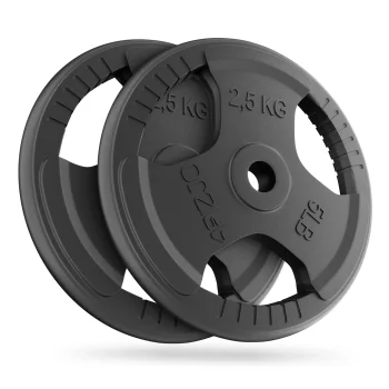 Čuguna svaru diski 4FIZJO 2 x 2,5 kg (26 mm)