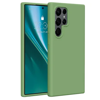 Etteri Silicone Case for Samsung Galaxy S24 Ultra Light Green