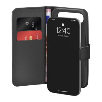 Puro iPhone 17 Air Wallet Stand Case, Black