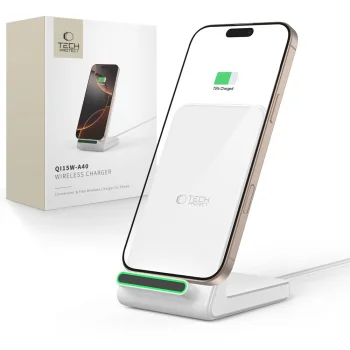 Беспроводное зарядное устройство Tech-Protect QI15W-A40, белое