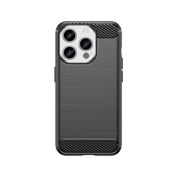 Flexible Carbon Pattern Case for iPhone 15 Pro Carbon Case, Black
