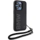 BMW iPhone 15 Pro Max Case Signature Leather Wordmark Cord, Black