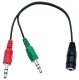 Аудио адаптер 1x 3.5mm (F) на 2x 3.5mm (M) AK268A, черный