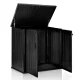 Plonos Large Deck Box 205 Gallon Outdoor Storage for Patio Cushions and Tools, black