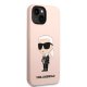 Karl Lagerfeld Silikona vāciņš iPhone 14 Plus Ikonik MagSafe Rozā