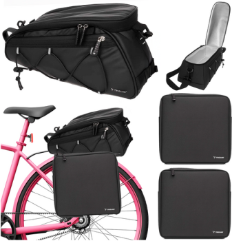 Trizand 00025516 Bicycle Pannier Bag Set 3 pcs, 16L, Black