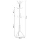 ModernHome Standing Coat Rack with 11 Hooks for Clothes, Metal, white