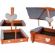 Iso Trade Folding Wooden Sandbox with Canopy, 118x118 cm