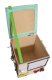 Educational Toy Wooden Manipulation Sensory Cube-Pouf on Wheels with Storage Space Busy Board