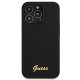 Guess Silicone Script Gold Logo vāciņš iPhone 13 / 13 Pro, melns