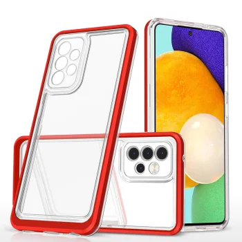 Vāciņš Samsung Galaxy A73 Hybrid Armor Clear 3 in 1, sarkans