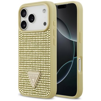 Guess Rhinestone Triangle Logo iPhone 17 Pro vāciņš - zelta krāsā | Case Gold
