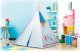 Bērnu tipis rotaļu telts ar logu un koka rāmi, ECOTOYS