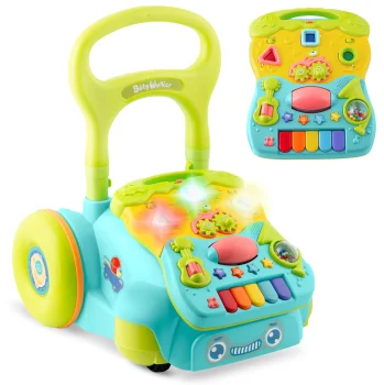 Развивающие ходунки-каталка с музыкой 2в1 Ricokids RK-744, бирюзовый
