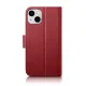 iCarer atverams ādas maciņš 2in1 iPhone 14 Plus ar RFID aizsardzību, sarkans (WMI14220727-RD)