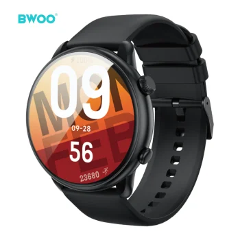 Viedpulkstenis BWOO WA-10 1.32” AMOLED, melns