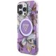 Guess Glitter Flowers Triangle Buttons MagSafe vāciņš ar MagSafe iPhone 16 Pro Max, violets | Phone Case Cover