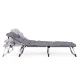 MultiGarden Folding Lounge Chair with Mattress and Pillow for Patio Camping, Gray