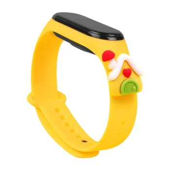 Ремешок для Xiaomi Mi Band 3 / 4 Новогодний дизайн (Желтый)