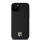 Dkny iPhone 15 Plus / 14 Plus vāciņš Leather Monogram Pattern MagSafe, melns