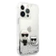 Чехол Karl Lagerfeld Liquid Glitter Karl & Choupette для iPhone 13 Pro / 13 - Серебристый