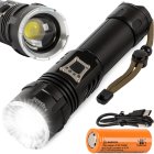 Tactical Military Flashlight Bailong LED CREE XHP160 with Zoom and Power Bank