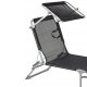 MultiGarden Adjustable Garden Sun Lounger with Canopy, Black