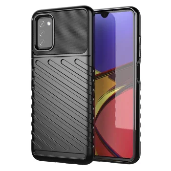 Thunder Case elastīgs TPU vāciņš Samsung Galaxy A03s tālrunim, melns