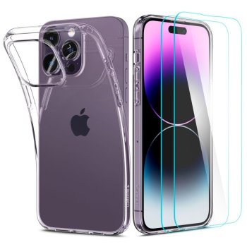 Apple iPhone 14 Pro Max 6.7'' Spigen Crystal Pack ( Liquid Crystal Maciņš Apvalks Bampers + Ekrāna Aizsargstikls 2...