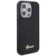 Guess iPhone 15 Pro vāciņš Disco Script Metal, melns