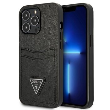 Apple iPhone 13 Pro 6.1" Guess Saffiano Triangle Logo Cardslot Case Cover, Black | Telefona Maciņš Vāks Apvalks...