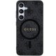 Guess 4G Collection Leather Metal Logo MagSafe vāciņš Samsung Galaxy S24+, Melns