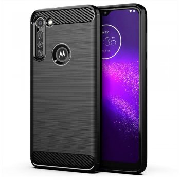 Motorola Moto G8 Power Carbon Fiber Pattern Brushed TPU Case Cover, Black | Telefona Vāciņš Apvalks Bamperis