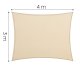 Plonos 488501 Rectangular Sun Shade Sail 3x4m, Beige