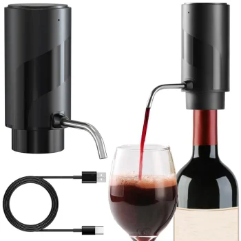 Elektriskais vīna aerators un dozators USB-C, melns